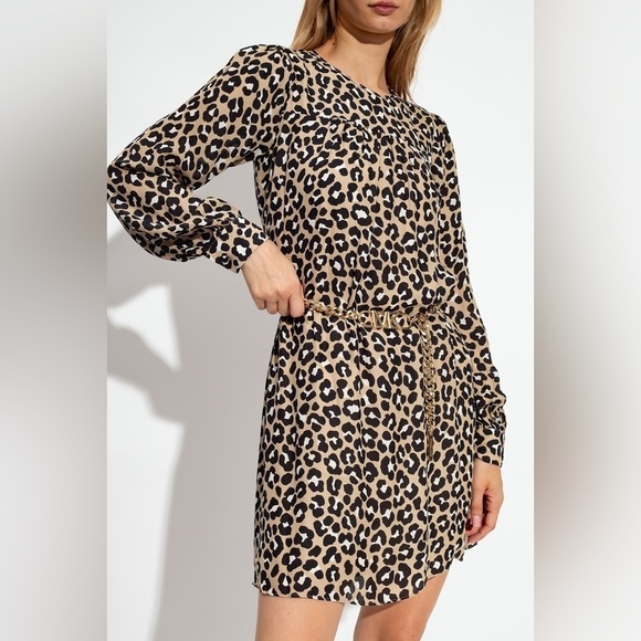 Michael Kors Dresses & Skirts - MICHAEL KORS LEOPARD PRINT MINIDRESS WITH MK BELT